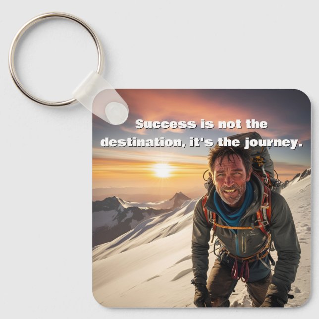 Success & Hard Work Mountain climber Motivational  Key Ring (Front)