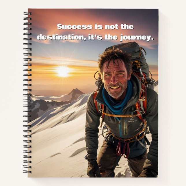 Success & Hard Work Mountain climber Motivational  Notebook (Front)
