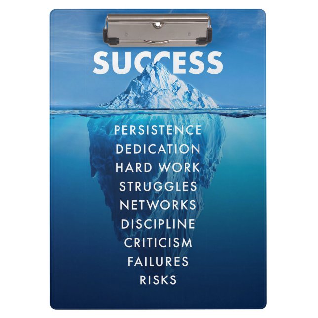 Success Iceberg Hard Work Clipboard (Front)