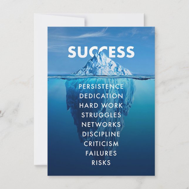 Success Iceberg Hard Work Invitation (Front)