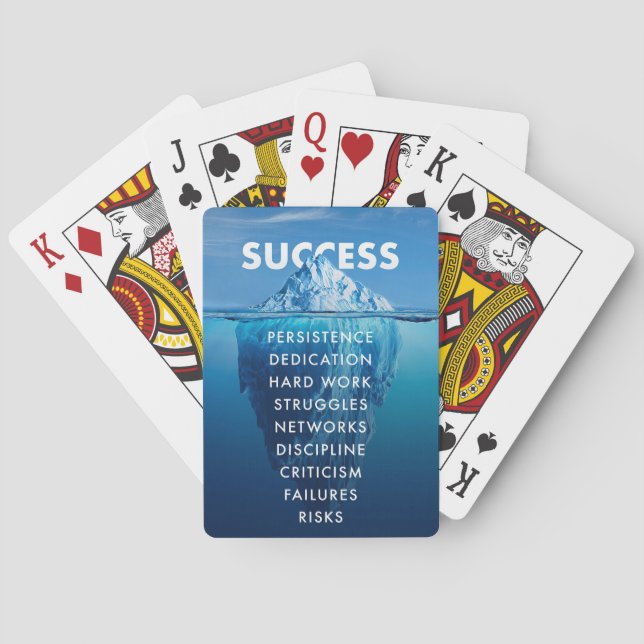 Success Iceberg Hard Work Playing Cards (Back)