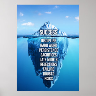 Success Iceberg Sculpture Motivational Poster