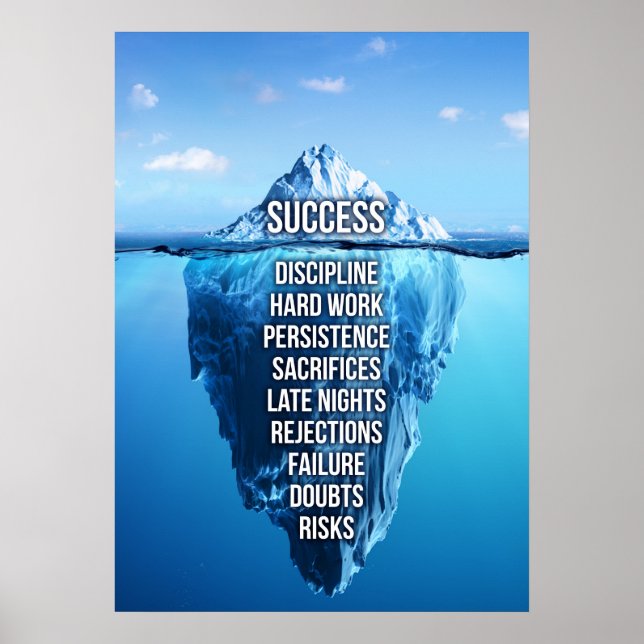 Success Iceberg Sculpture Motivational Poster (Front)