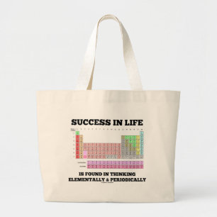 Success In Life Is Found In Thinking Elementally Large Tote Bag