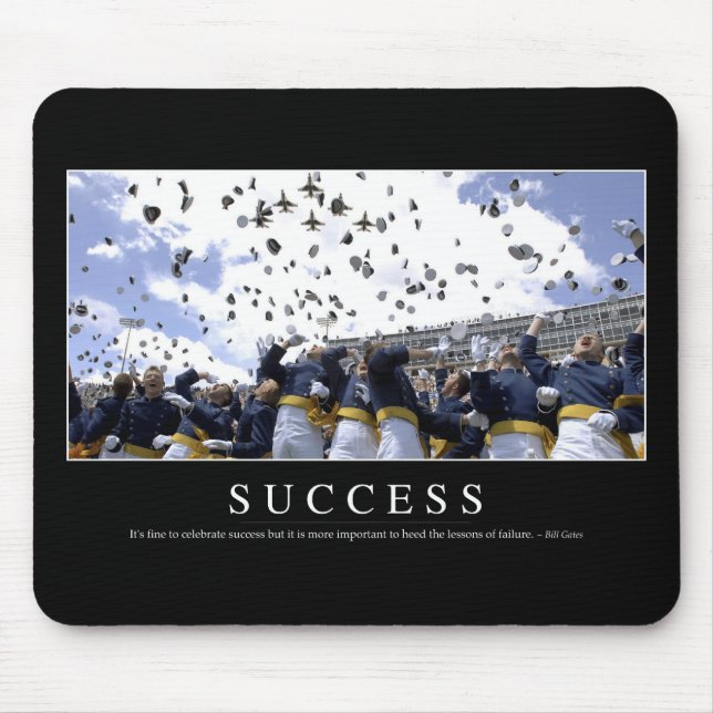 Success: Inspirational Quote Mouse Pad (Front)