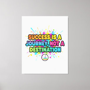 Success Is a Journey Motivational Quote Design Canvas Print