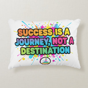 Success Is a Journey Motivational Quote Design Decorative Cushion