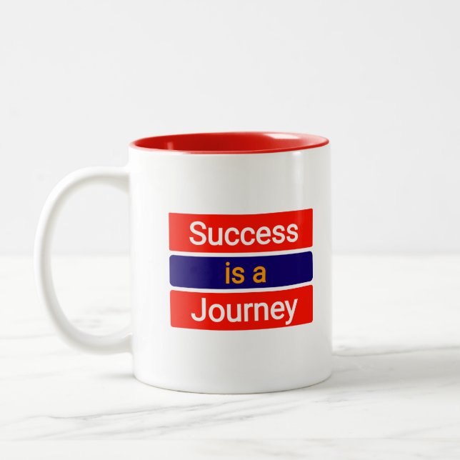 Success Is a Journey – Motivational Two-Tone Coffee Mug (Left)