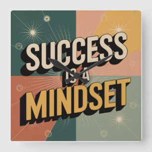 Success Is A Mindset Square Wall Clock
