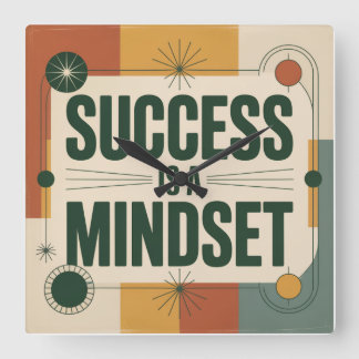Success Is A Mindset Square Wall Clock