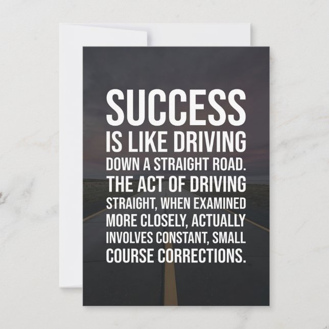 Success Is A Straight Road Invitation (Front)