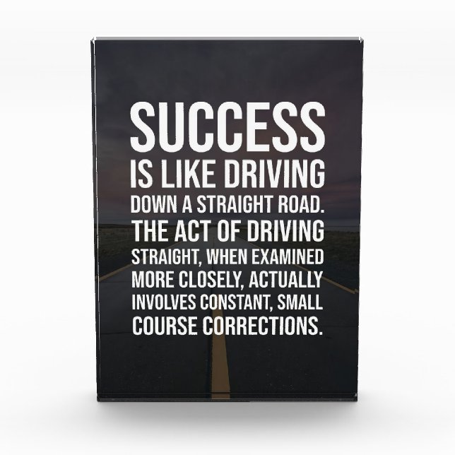 Success Is A Straight Road Photo Block (Front)