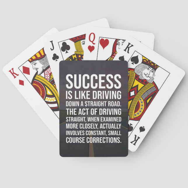 Success Is A Straight Road Playing Cards (Back)