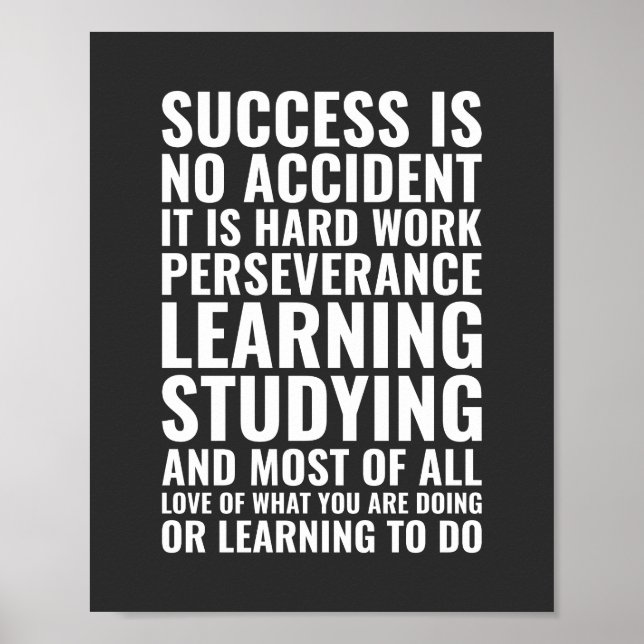 Success is no accident it's hard work Motivational Poster (Front)