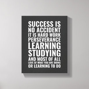 Success Is No Accident Motivational Quote Wall Art