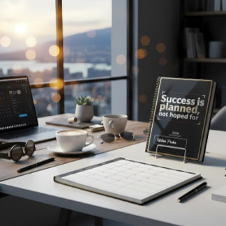 Success Is Planned, Not Hoped For” | Black & Gold  Planner