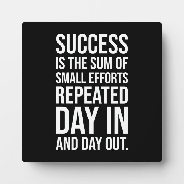 Success Is Sum Of Small Efforts - Gym, Hustle Plaque (Front)