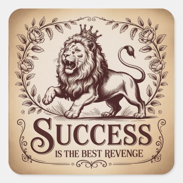 Success Is The Best Revenge Square Sticker (Front)