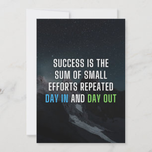 Success Is The Sum Of Small Efforts Holiday Card