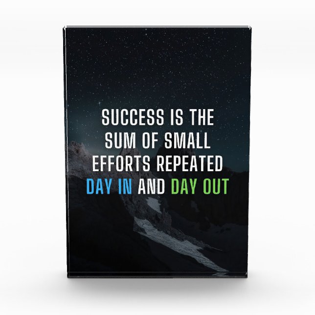 Success Is The Sum Of Small Efforts Photo Block (Front)