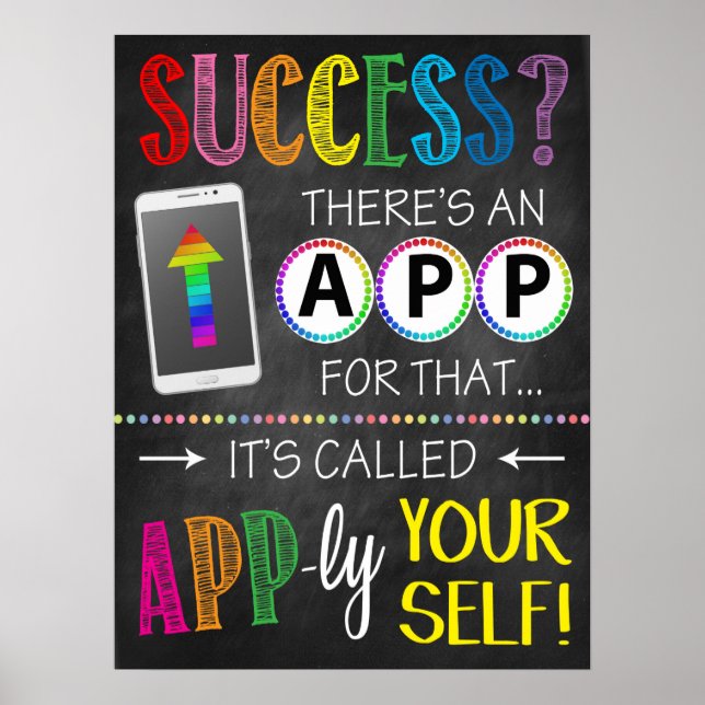 Success Motivational Classroom Poster (Front)