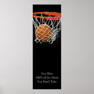 Success Motivational Quote Basketball Door Poster