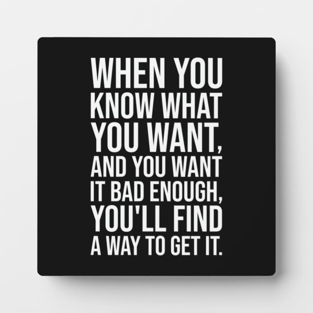 Success Motivational Quote - Find A Way Plaque (Front)