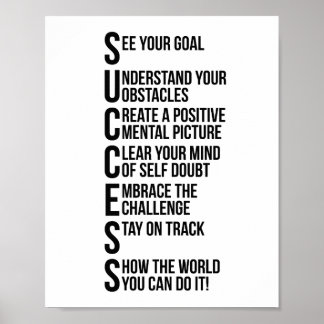 Success Motivational Quotes Poster