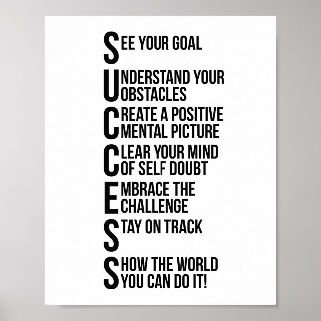Success Motivational Quotes Poster (Front)