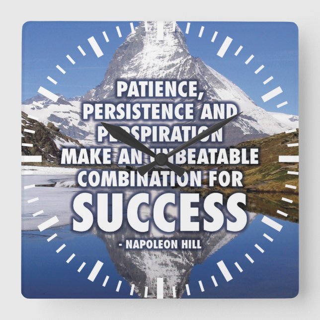 SUCCESS - Motivational Square Wall Clock (Front)