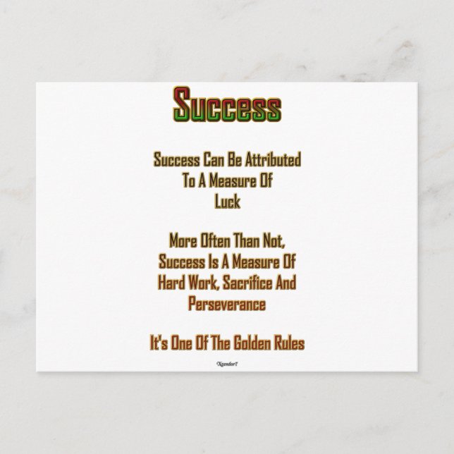 Success Postcard (Front)