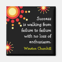 Success Quotation Motivational Black Magnet