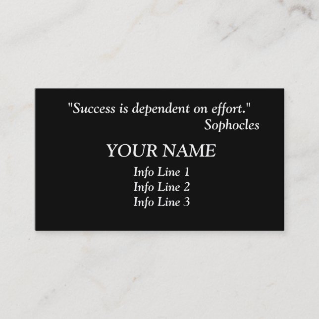Success quote - Business cards (Front)