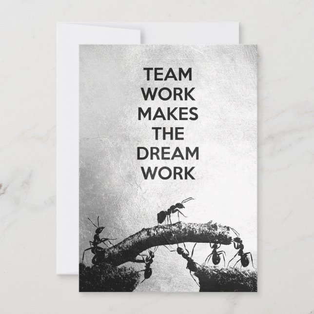 Success Quote Teamwork Makes The Dreamwork Invitation (Front)