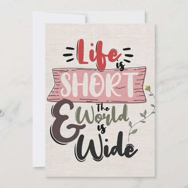 Success Quote The World Is Wide Save The Date (Front)