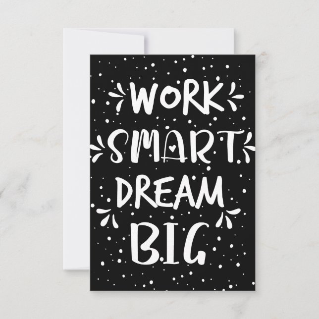 Success Quote Work Smart Dream Big RSVP Card (Front)
