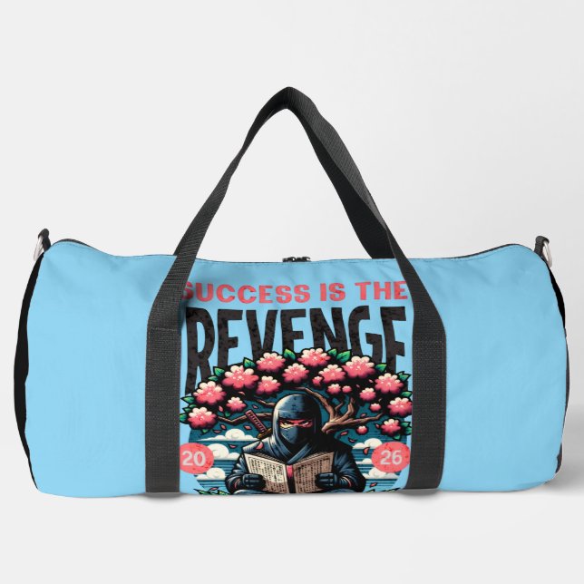 SUCCESS REVENGE LESSONS LEARN LARGE DUFFLE BAG  (Front)