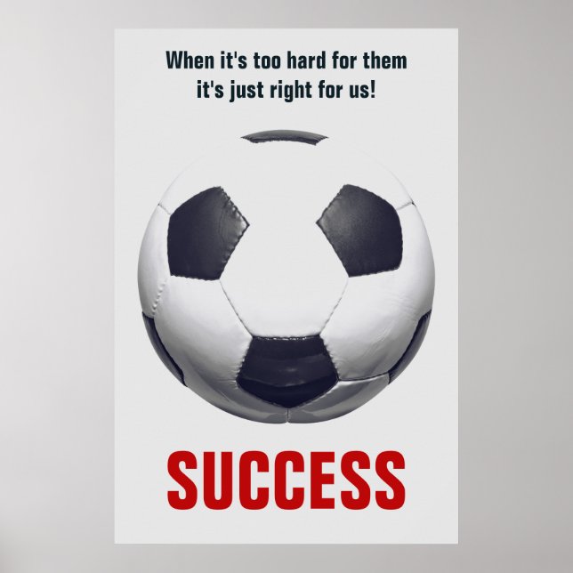 Success Soccer Football Motivational Inspirational Poster (Front)