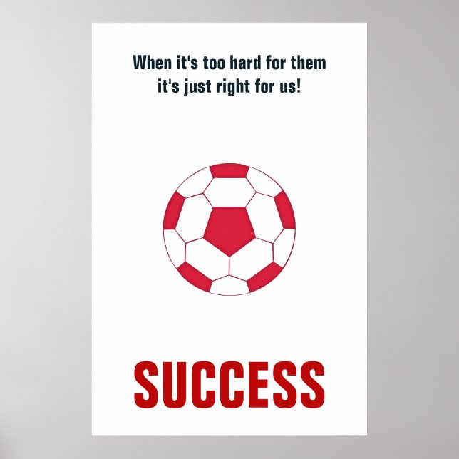 Success Soccer Football Motivational Inspirational Poster (Front)
