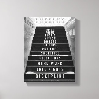 Success Staircase, gift for hustler, motivational Canvas Print