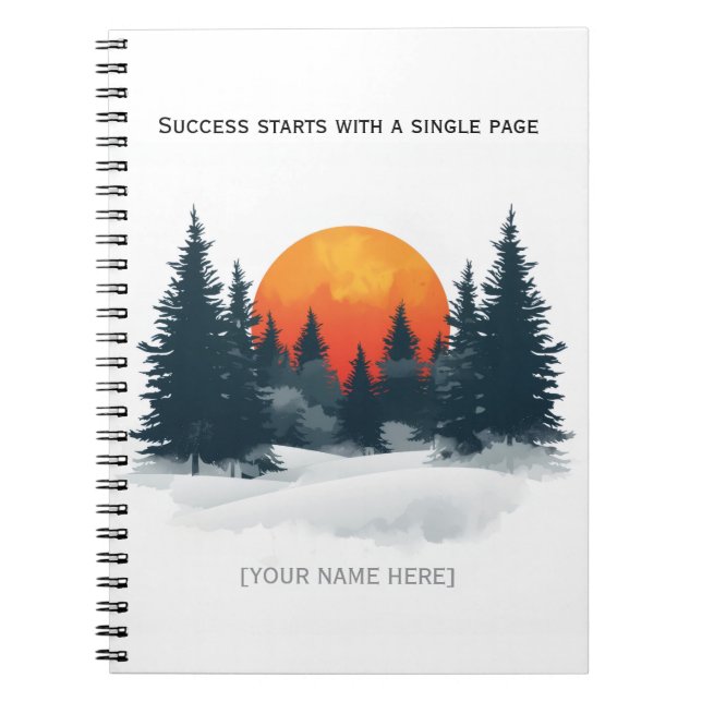 "Success Starts With A Single Page" Personalized  Notebook (Front)