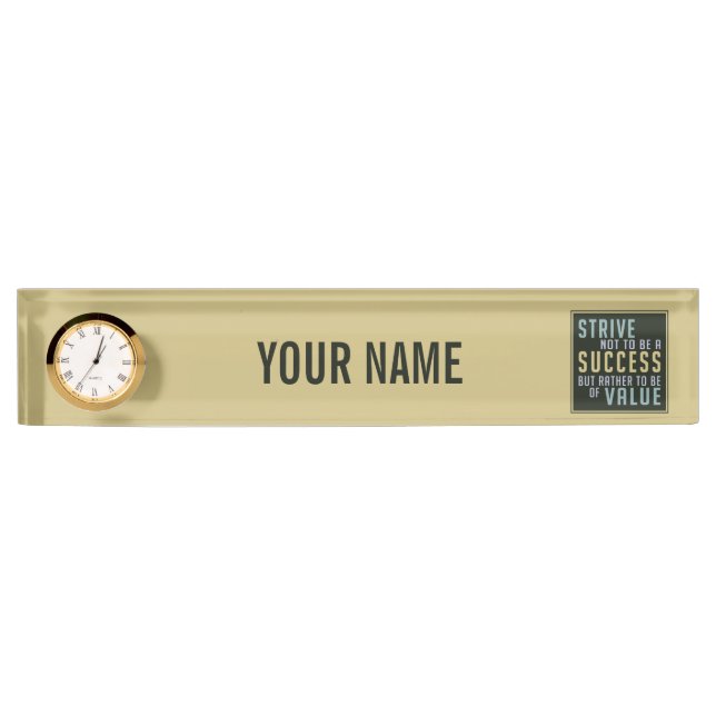Success & Value Motivational name plate (Front)