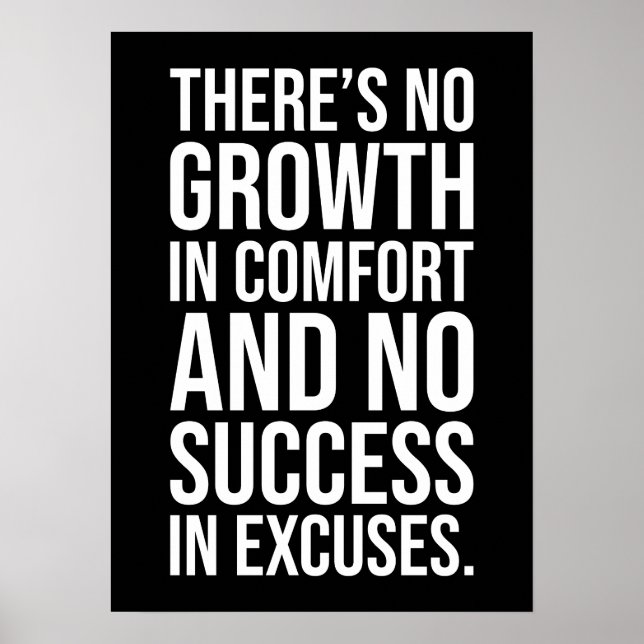 Success vs Comfort - Hustle Grind Motivational Poster (Front)