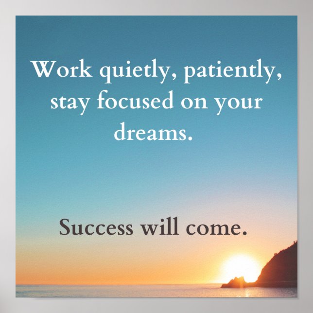 Success Will Come Poster (Front)