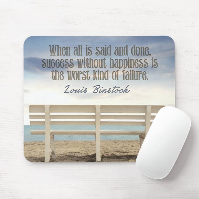 "Success without happiness" Inspirational Quote Mouse Pad (With Mouse)