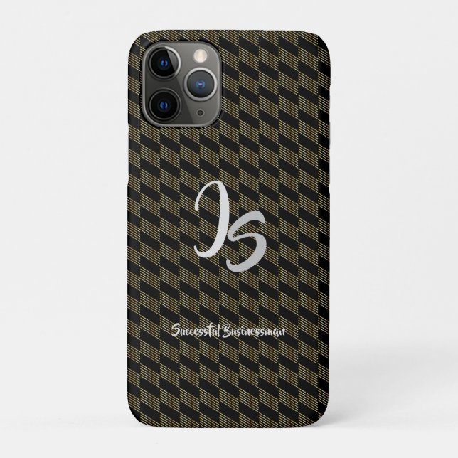 "Successful Businessman" Personal Gold Monogram Case-Mate iPhone Case (Back)