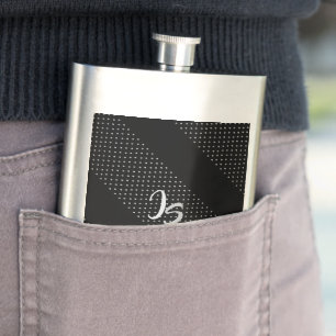 "Successful Businessman" Personal Silver Monogram Hip Flask