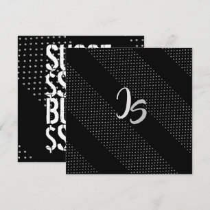 Successful Businessman Personal Silver Monogram Invitation