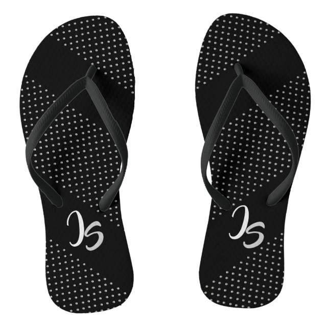 Successful Businessman Personal Silver Monogram Jandals (Footbed)