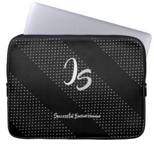 "Successful Businessman" Personal Silver Monogram Laptop Sleeve